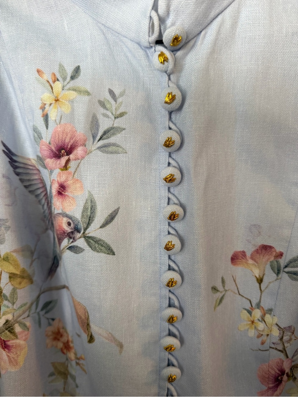 Zimmermann Rebellion Button Mini Dress with Pastel Tie Waist - Picture 2 of 9
